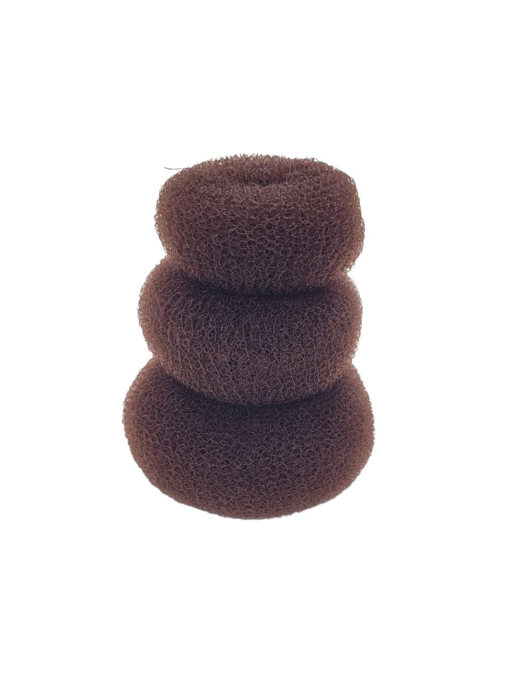 Brown Donut Hair Bun Set 3