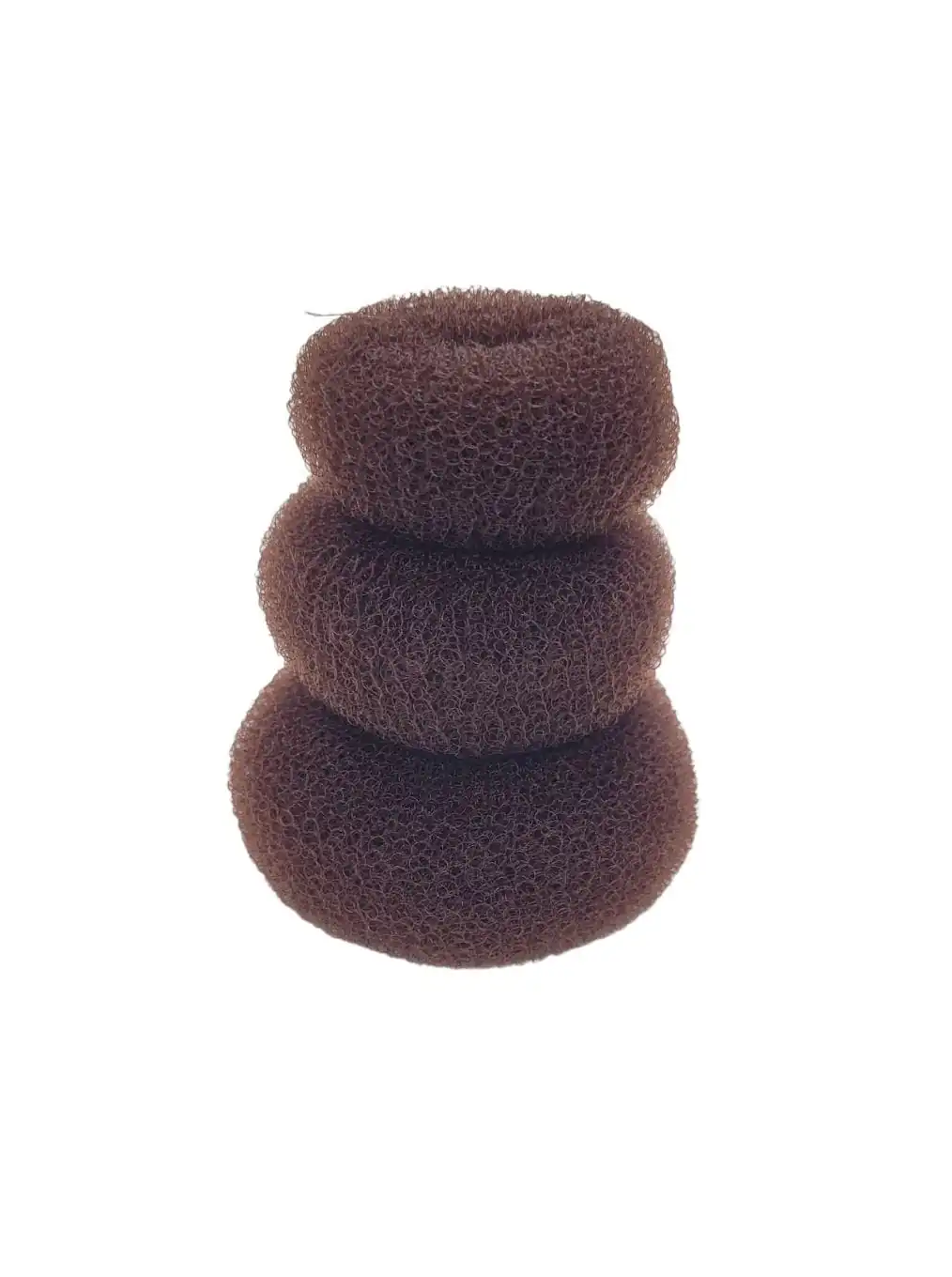 Brown Donut Hair Bun Set 3